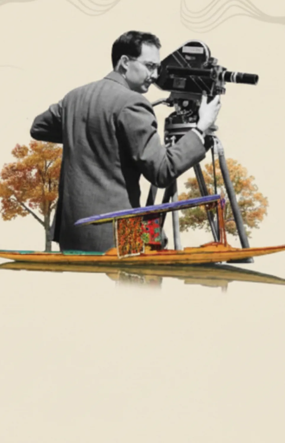 Vintage filmmaker with camera for Cinematic Echoes